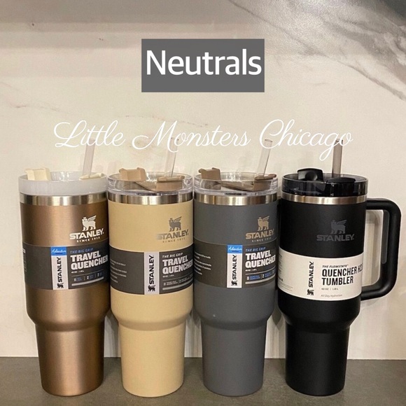 STANLEY 40 oz tumbler BLACK travel quencher neutral mug, all tags, ship daily - Picture 4 of 6